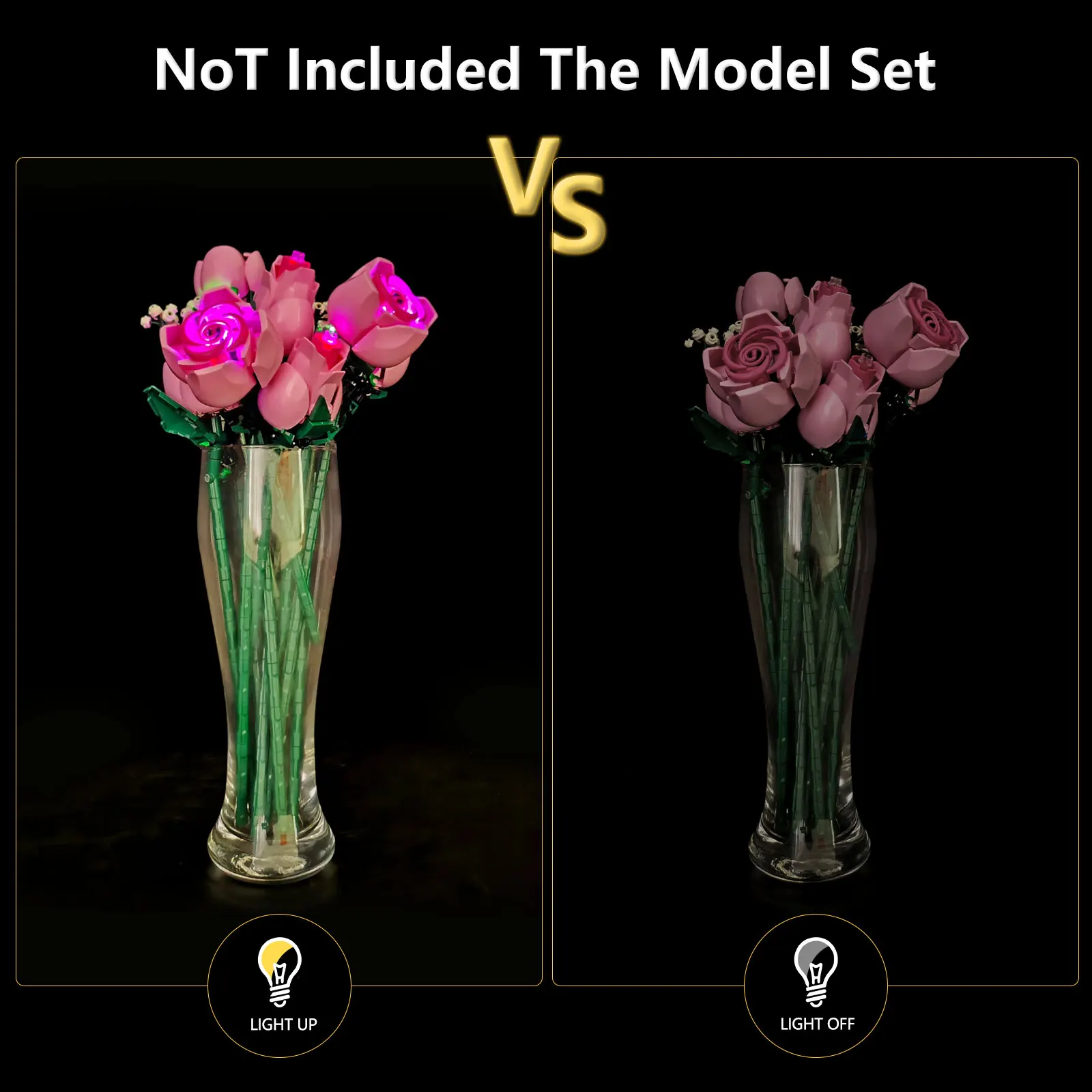 LYBMTWF LED Lighting Kit Compatible with Lego 10374 Pink Rose Bouquet  (NOT Include Model Bricks)