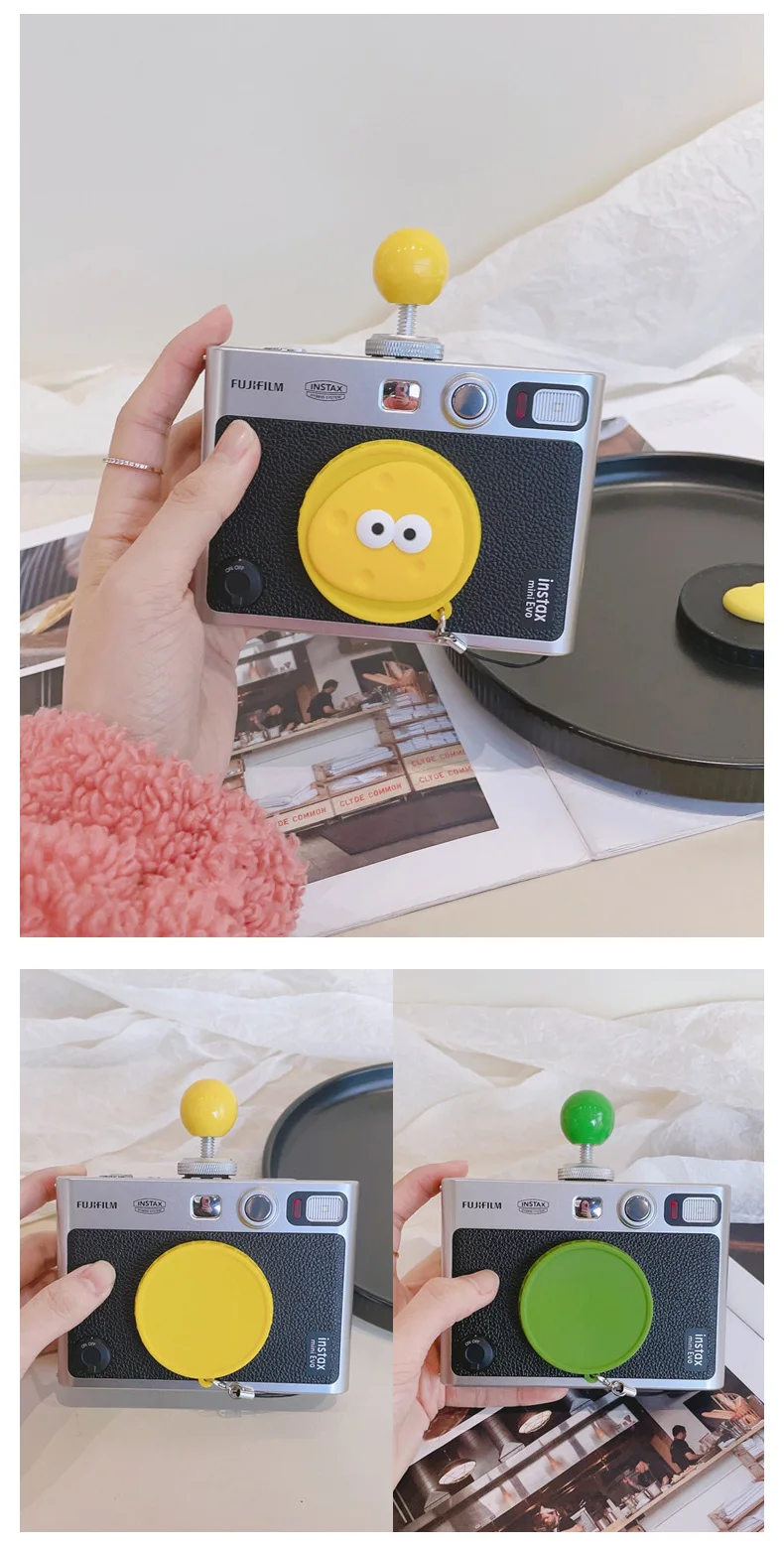 Camera Lens Cap for Fujifilm Instax MINI EVO miniEVO Camera Silicone Cover Lens Protector Cute Cartoon Front Cap