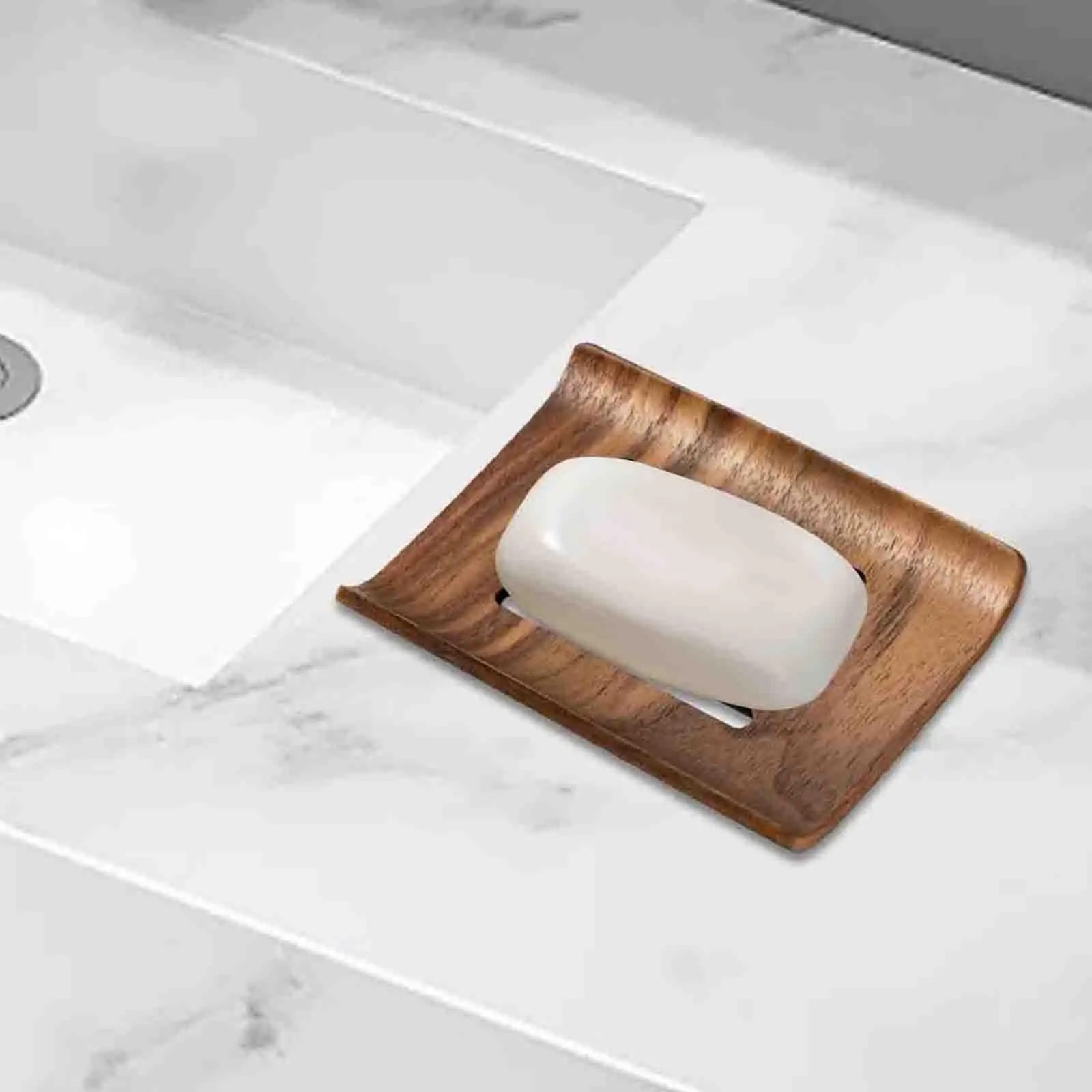 

Wooden Soap Holder Rustic Easy to Clean Soap Tray for Bathroom Kitchen Home