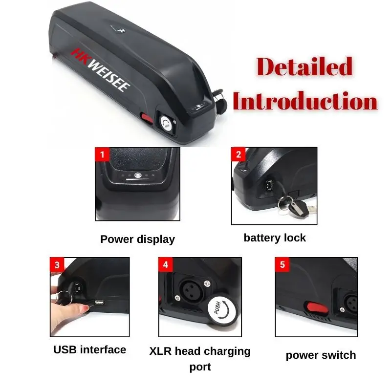 New For Hailong 36V 48V 52V 15Ah 20Ah Battery for Bafang BBS02 BBS03 BBSHD Motor Hailong Battery Powerful and long-lasting power