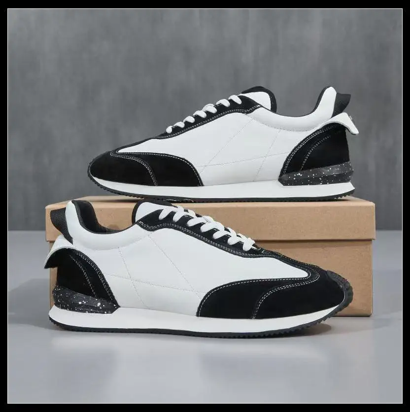 Brand Men Casual Shoes Genuine Leather Flats Lightweight Walking Shoes For Man Luxury Designers Fashion Sneakers 2026 Spring