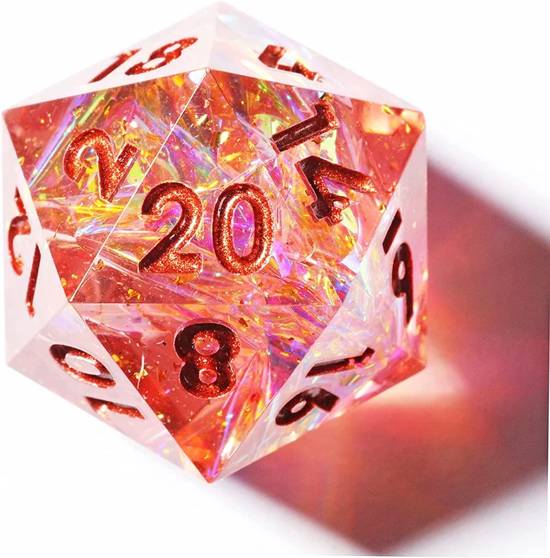 MINI PLANET Polyhedral Resin D20 Dice With Sharp Edges D&D 20 Sided Dice For RPG Table Board Games Handcrafted D20 Dice