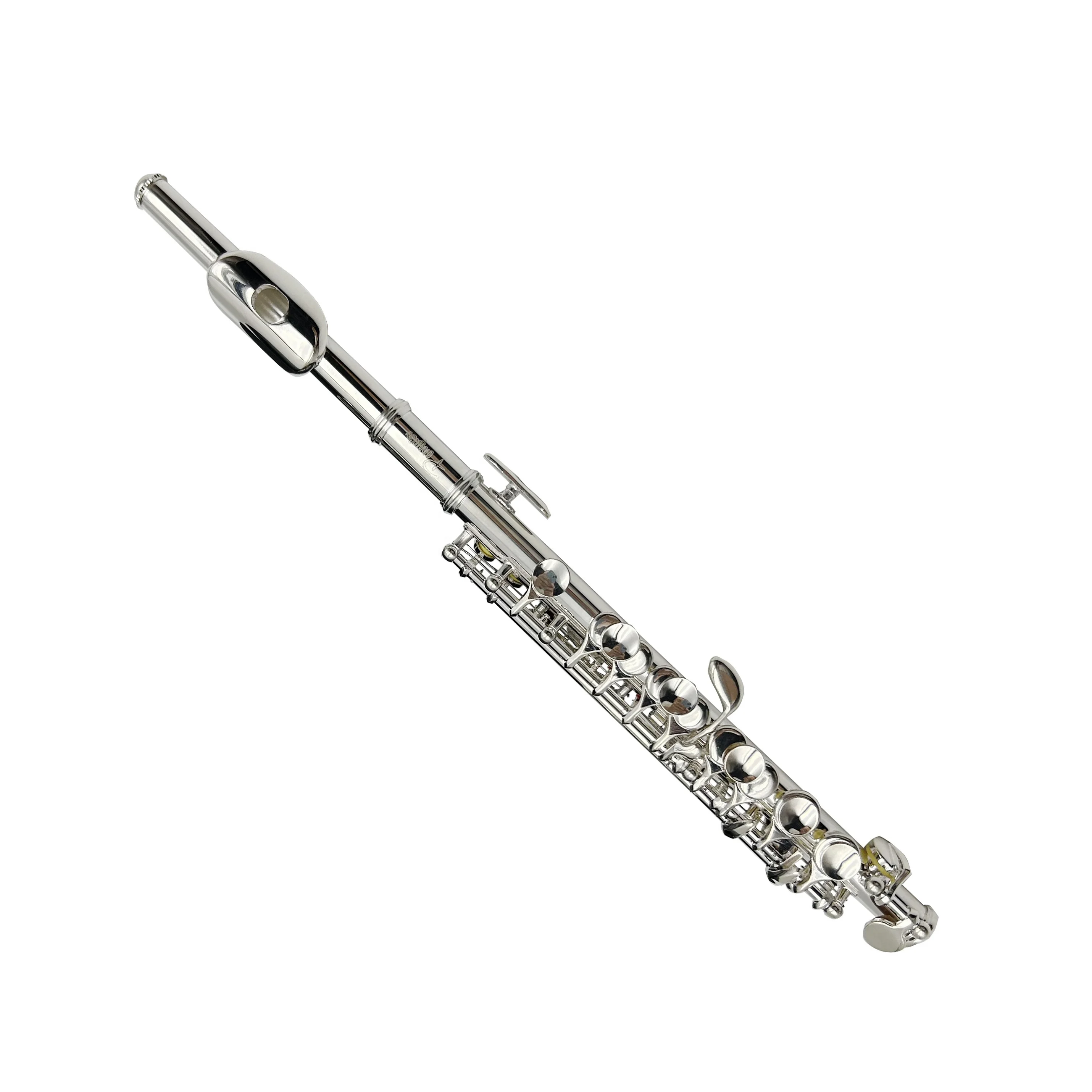 16 Hole C Tone Piccolo Woodwind Instrument Cupronickel Body Silver Plated Keys Closed Key System With Leather Protective Case