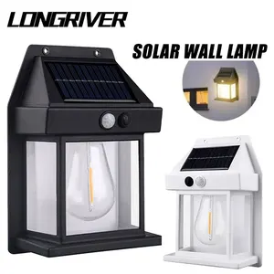 LONGRIVER Solar Tungsten Night Lamp Intelligent Motion Sensor Wall Lamp Waterproof Courtyard Garden Decoration Lantern
