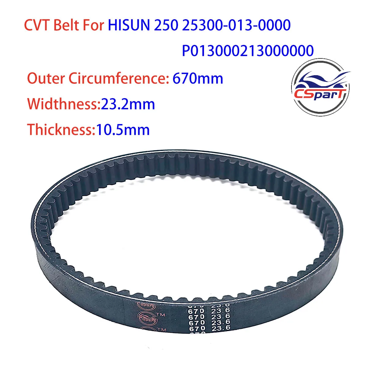 

CVT Belt For Hisun 250 HS250 UTV Sector Strike Coleman UTV250 Gunner 25300-013-0000 P013000213000000