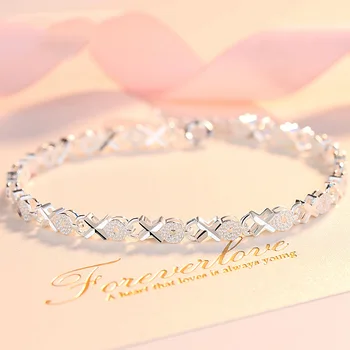 925 Sterling Silber Armbänder Für Frauen Koreanische Designer Luxus XO Form Einstellbare Kette Armband Party Hochzeit Schmuck Geschenke
