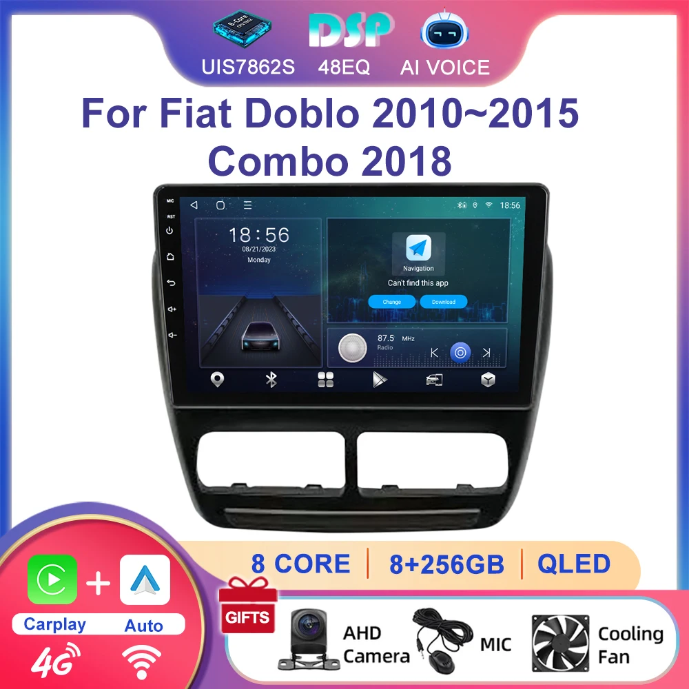 

Touch Screen Multimedia 4G WIFI Android Car Radio Stereo Gps Navigation Car Dvd Player for 2010~2015 Fiat Doblo 2011~18 Combo
