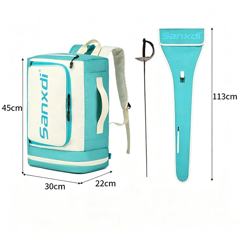 SANXDI 40L Detachable Fencing Backpack Double Sword Case Full Equipment Storage Bag Adults Teenagers Kids Training Fencing Bag