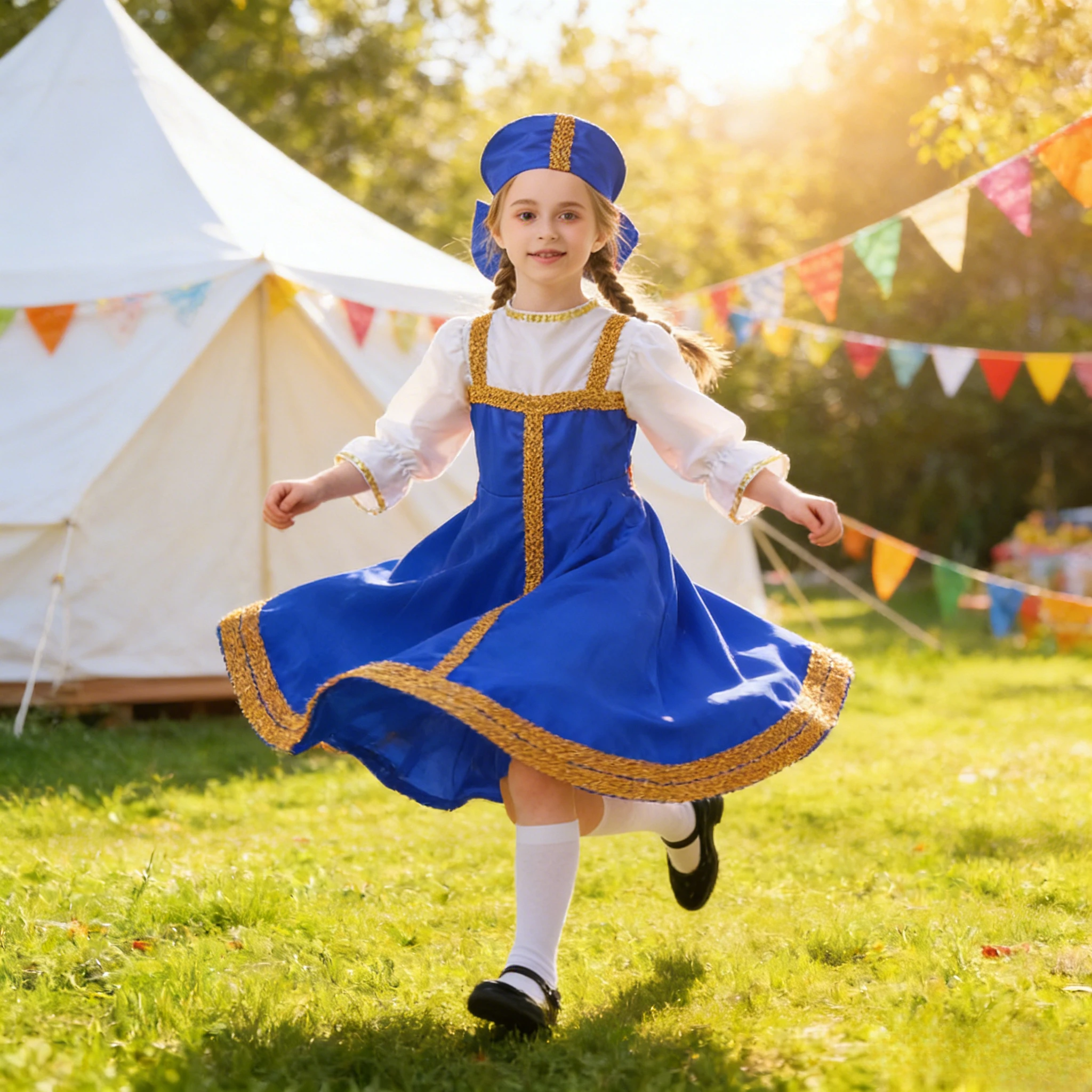 

Russian Ethnic Adult Costume Kids Sports Meet Role Play Ukrainian Style Stage Performance Dress Up Attire