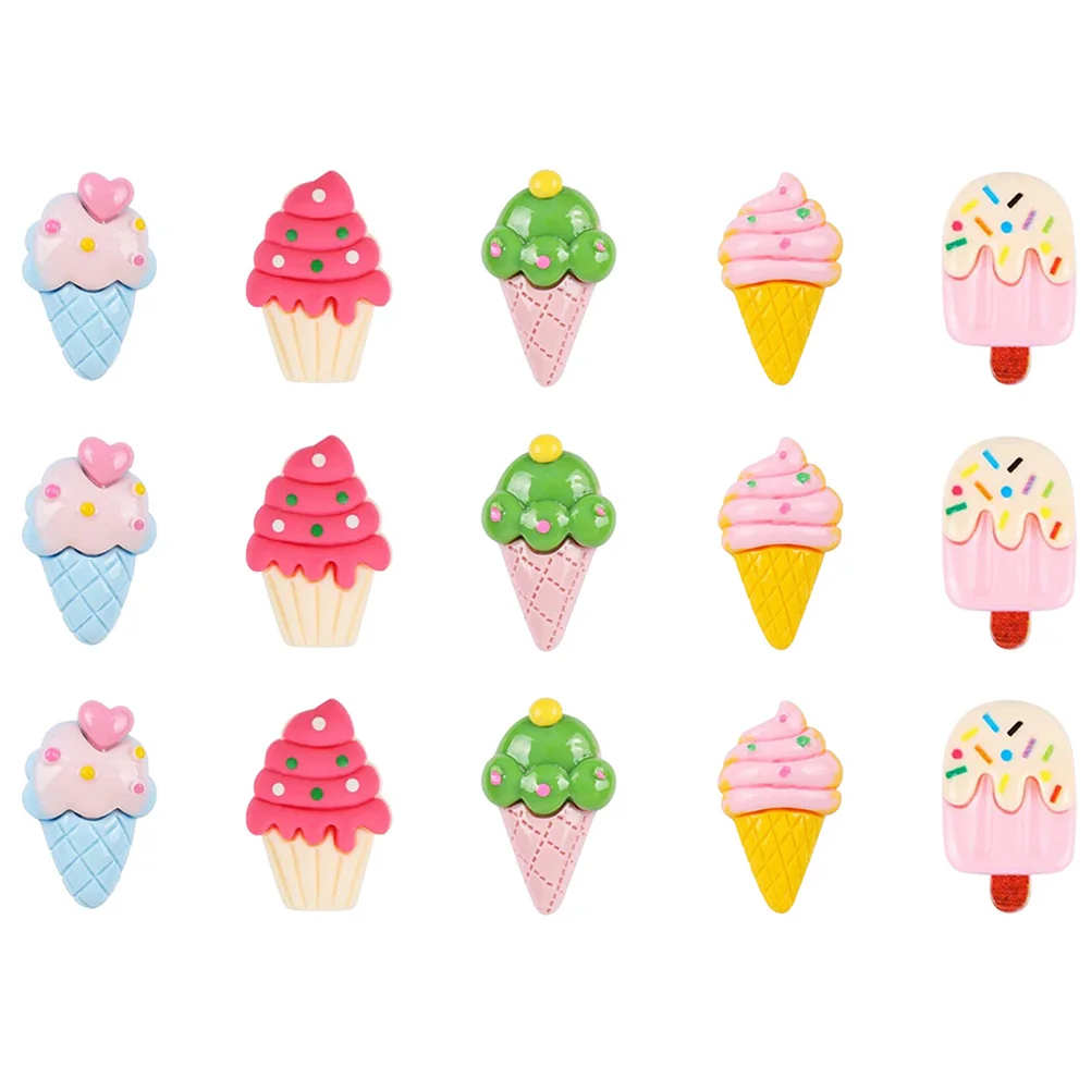 15 ชิ้น Ice Cream Pin Multi - function Thumbtacks เปลี่ยนรูปร่างพลาสติกขนาดเล็กทุกวัน Push Travel Cork Board