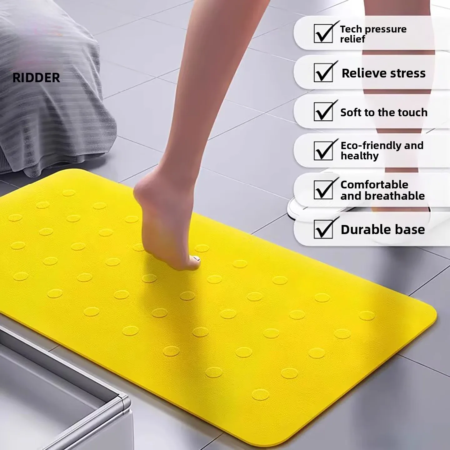 

Batoom Anti-Slip Mat ower Room Suction Cup Bathtub Mat Bath Floor Rug Non-Slip Home Decorative hine Knitted Rug
