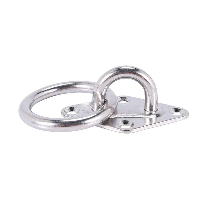 4X 80Mmx50mm Mounting Hook For Wall Or Ceiling With Round Ring Stainless Steel - Bracket / Attachment