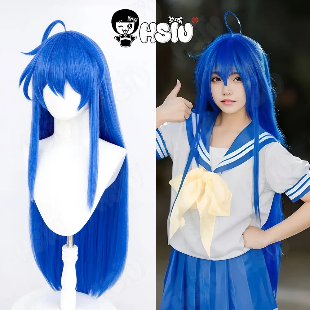 

КосплейHSIU-Perruque Synthétique Mixte KonMiCosplay, cheveux longs bleus, капот de perruque, аниме Lucky Star