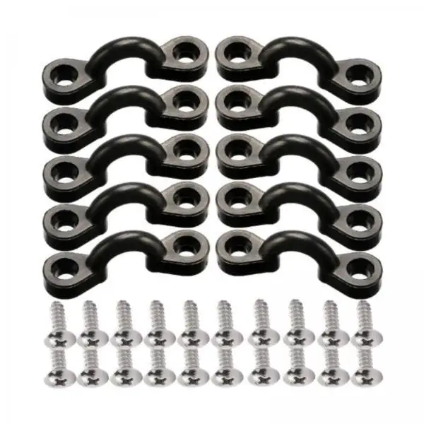 

Комплект креплений для каяка: черные нейлоновые петли-кольца с винтами для лодок, каноэ и рыбалки