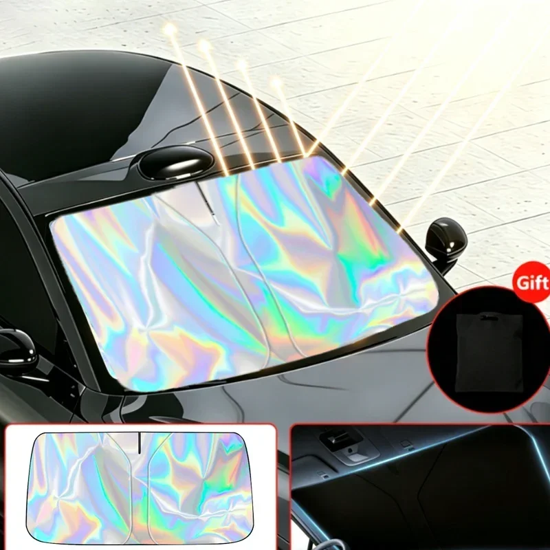 Foldable Windshield Sun Shade Car Interior Sun Visor Summer UV-Reflective Cooling Sun Protection Cover
