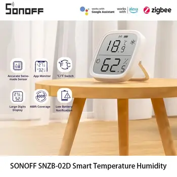 SONOFF SNZB-02P SNZB-02D ZigBee Temperature Humidity Sensor Smart Home EWeLink Real Time Monitor ZBBridge Work with Alexa Google