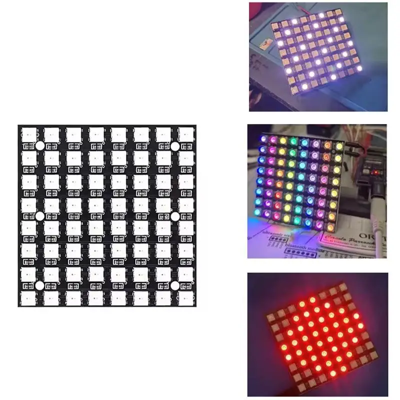 WS2812 64Bit RGB LED Panel Matrix Board DIY Full Color Programmable Light Display for Creative Wall Art and Events