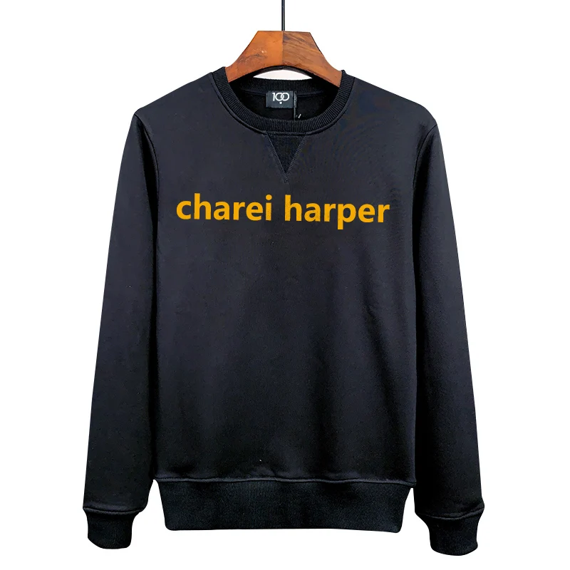 Charei harper dsq men's sweater 456 minimalist letter printed pullover autumn and winter long sleeved pure cotton thickened Euro