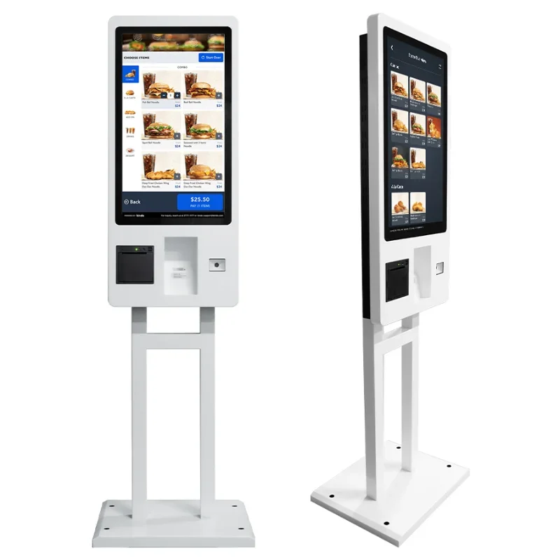 Customized POS system floor stand or wall mount or hanging food ordering kiosks self service payment kiosk restaurant