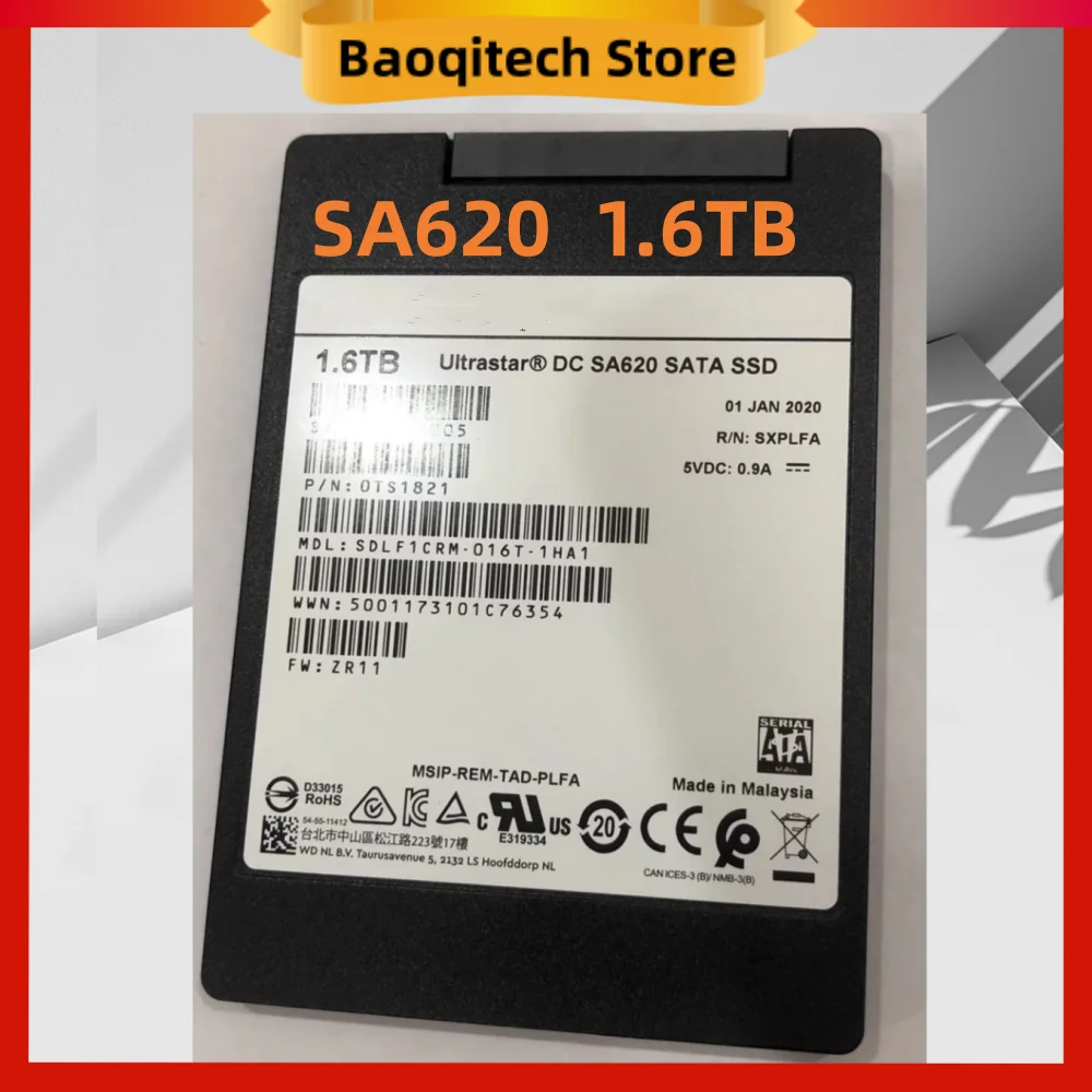 Original para WD Western Digital SA620 1,6 T 800G SATA 3,0 6 Gb/s unidad de estado sólido empresarial de 2,5 pulgadas MLC adecuada