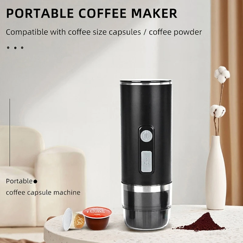 Máquina café expresso para carro, máquina fazer cerveja, carregamento USB