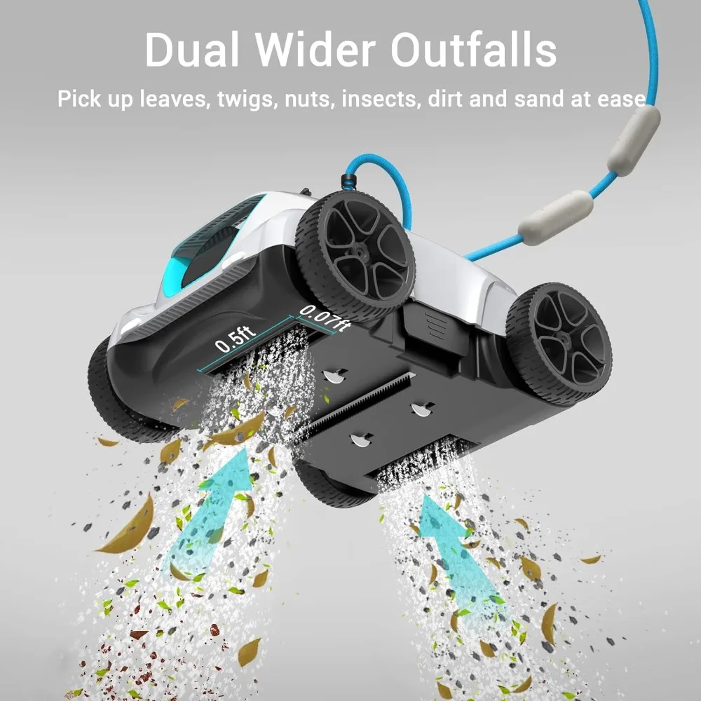 Automatic Pool Cleaner, Robotic Pool Vacuum for Above Ground Pools with 33ft Swivel Floating Cable- Orca 800 Mate,