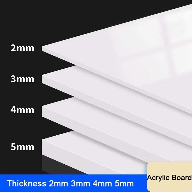 White Opaque Glossy Plexiglass Acrylic Board Acrylic Plastic Sheet For Multipurpose DIY Picture Frames Display Thick 2mm-5mm