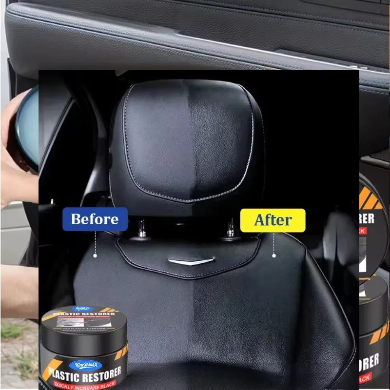 Car Plastic Restorer Crystal Clear Auto Interior Leather & Panel Renewal Wax Coating Agent Back To Black Gloss Car Wax Polish