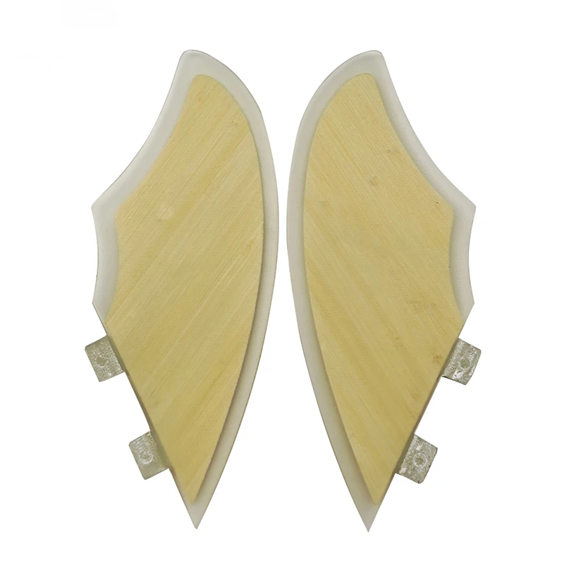 Twin Fins Bamboo Surfboard Fins 2 Fin Set UPSURF FCS Side Find Fiberglass Keel Fin For Shortboard/Fishboard