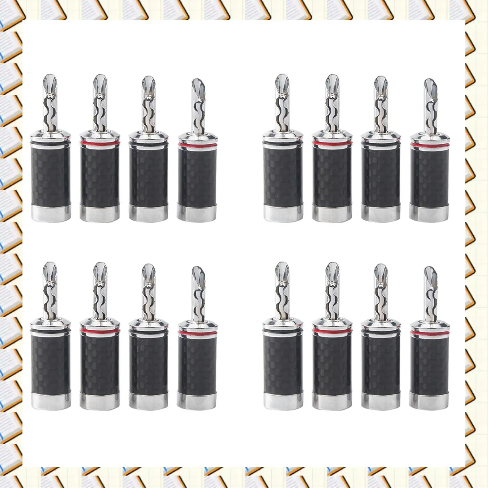 

A14M 16 шт. вилки типа «банан» Hi-End HIFI DIY углеродное волокно с медным покрытием родиевый электрический аудиоразъем разъем типа «банан»