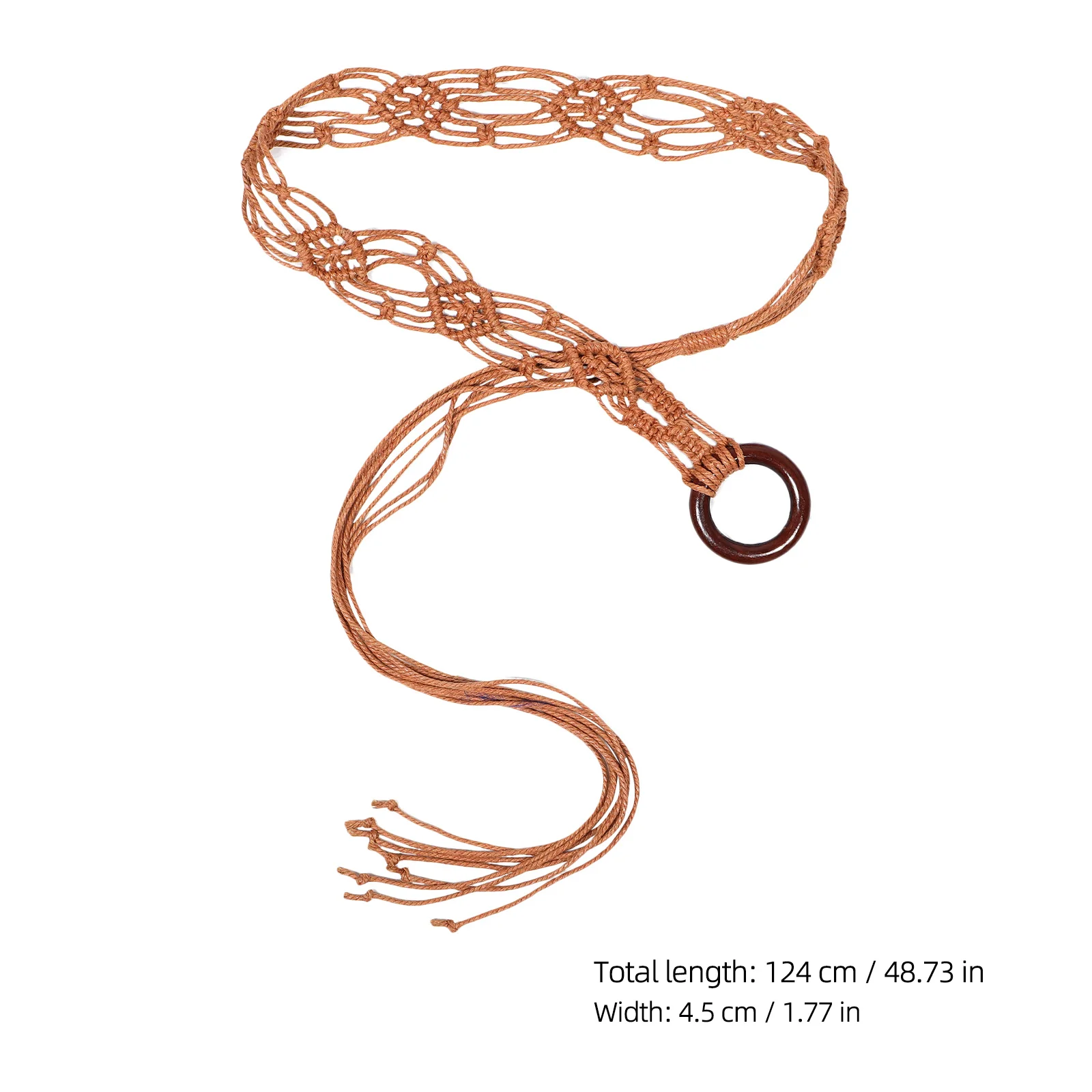 Handwoven Tassel Waist Rope for Women Cotton Linen Braided Tie Belt Fringe Dress Accessory Adjustable Length