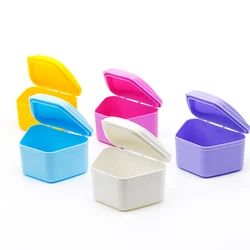 30pcs Denture Bath Retainer Box Orthodontic Mouth Guard Dental Storage Container Ladder Shape Denture Box