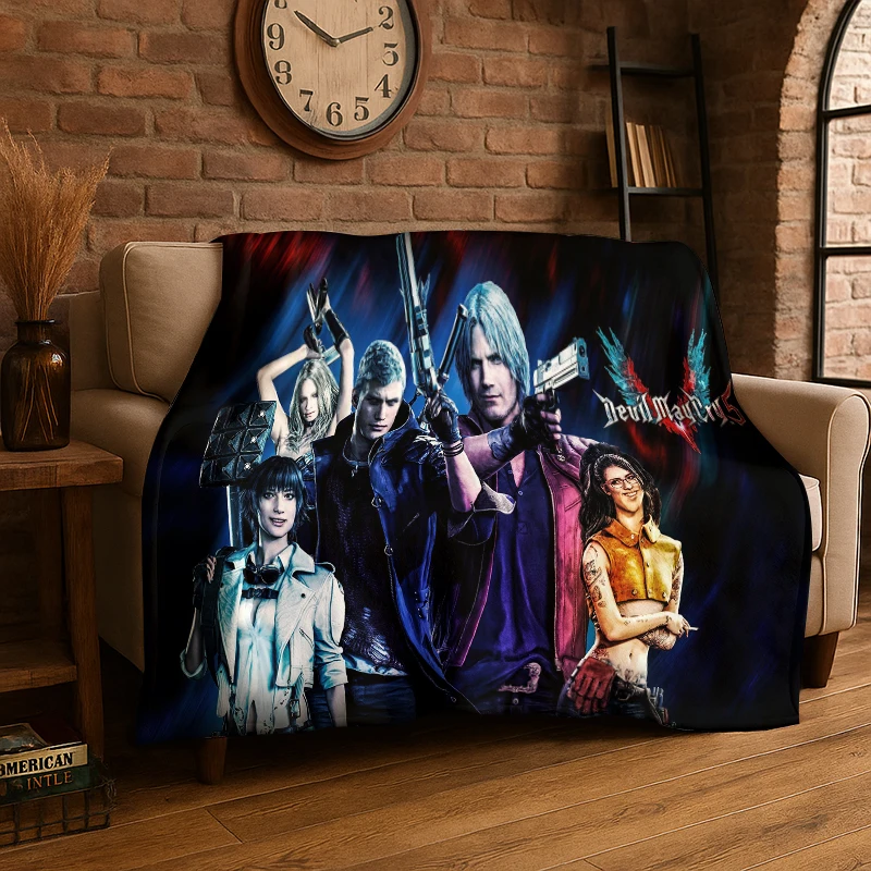 Game D-Devil May Cry DMC Gamer Flannel Blanket Soft Warm Throw Blanket for Bedroom Living Room Bed Travel Camping Picnic Gift