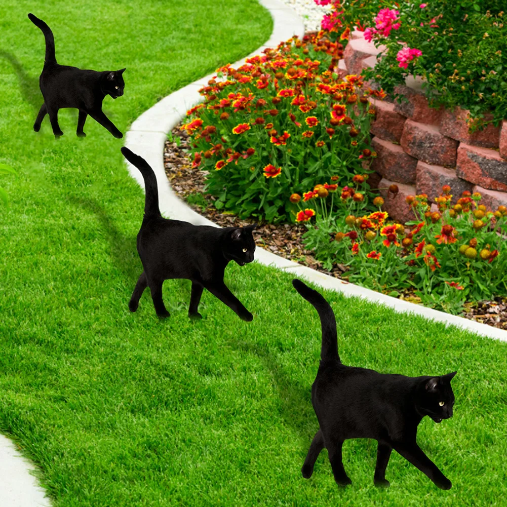 Patung tanaman pot dalam ruangan, tanda dekoratif taman akrilik, tanaman kucing halaman belakang, ornamen pesta tahan air luar ruangan, perlengkapan rumput