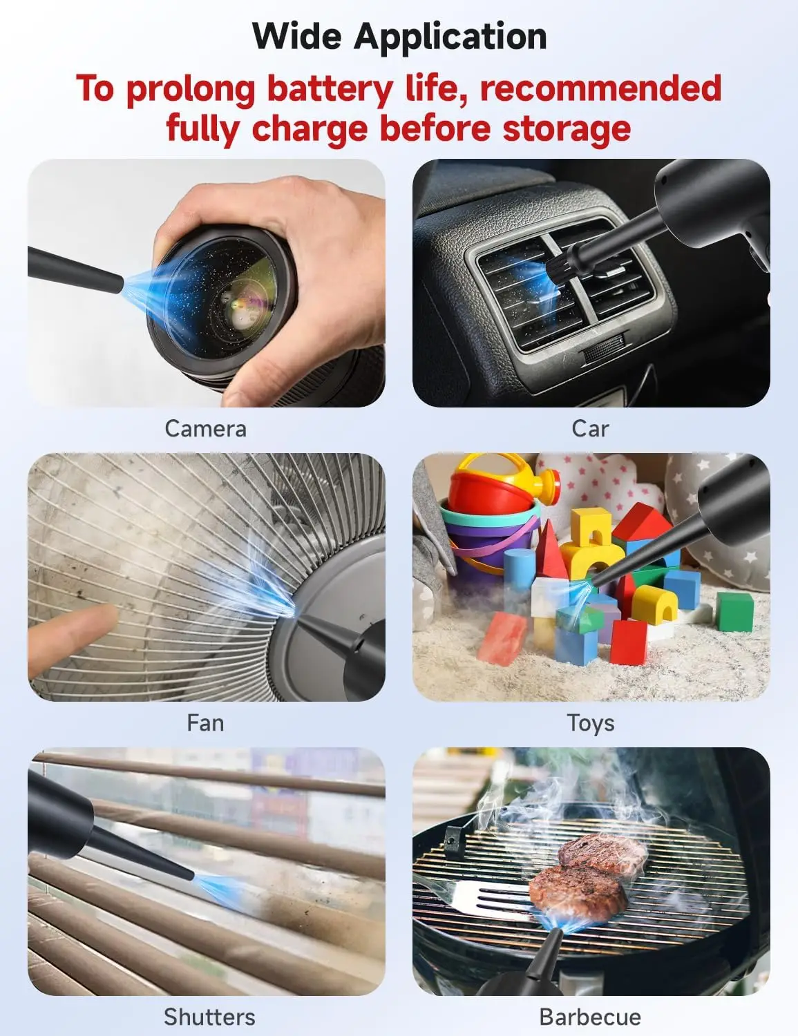 منفضة هواء كهربائية، 51000 دورة في الدقيقة، منفاخ هواء محمول بثلاث تروس، قابل لإعادة الشحن بقدرة 4000 مللي أمبير في الساعة، منفضة هواء لاسلكية للوحة مفاتيح الكمبيوتر