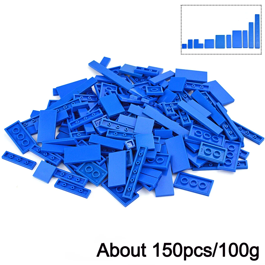 DIY Modell Glatte Dünne Bausteine 150PCS Mehrfarben Spielzeug Teile Groß Figuren Flache Fliesen Pädagogisches Kinder Spielzeug Geschenk Leduo