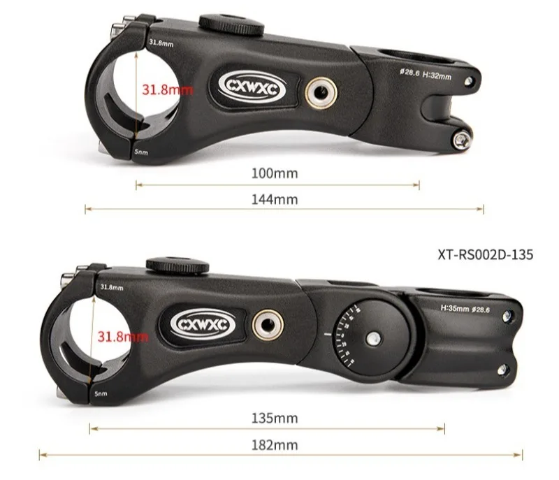 Einstellbare Mountain Road Bike Vorbau Aluminium Legierung Stoßdämpfung Robust Langlebig Fahrrad Vorbau Lenker Zubehör Fahrrad Teile – Detail 2