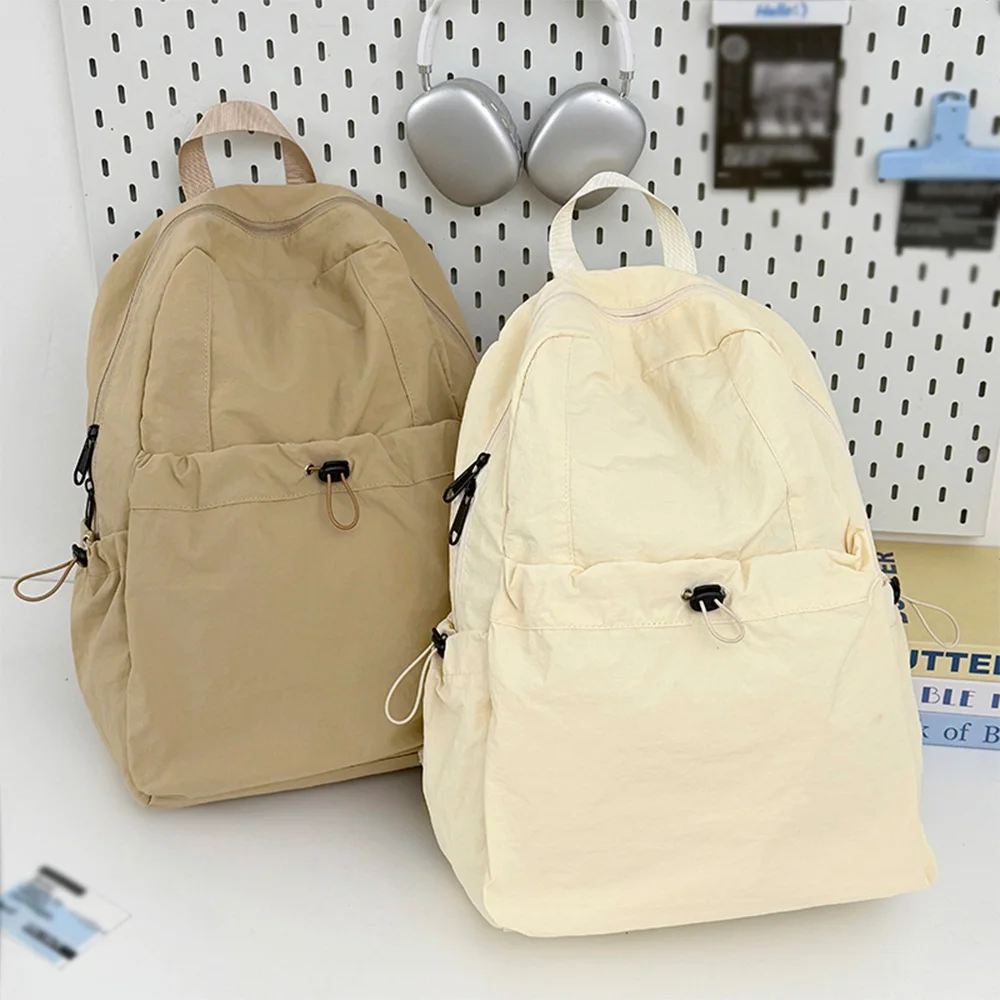 

Korean Style Nylon Backpack,Casual Lightweight Drawstring Daypack for Women,Perfect for Daily Commute,School and Casual Outings