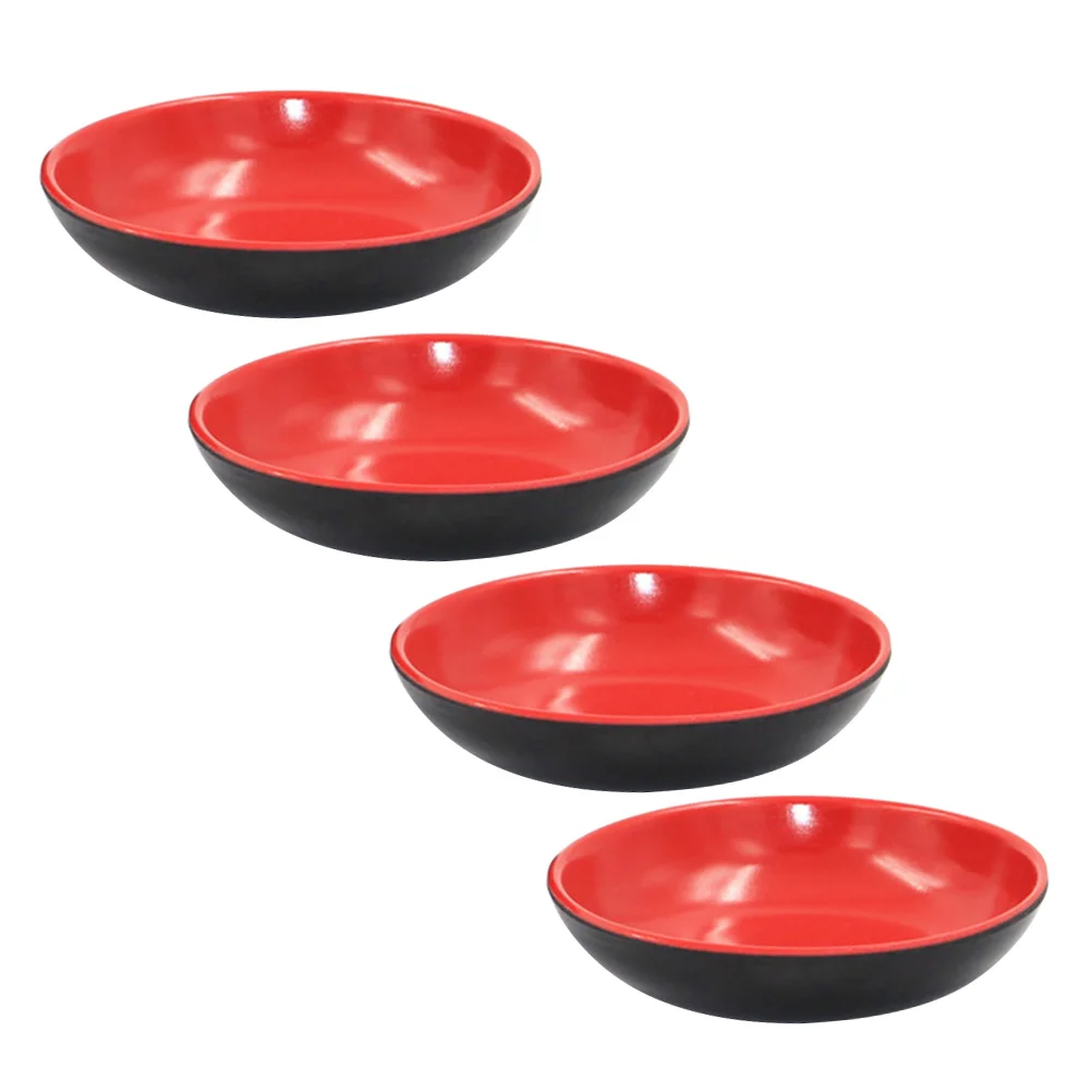 Dipping Sauce Bowls 4 Ceramic Sauce Dish Melamine Seasoning Plates Dessert Appetizer Dish Snack Bowl Small Serving Plate for