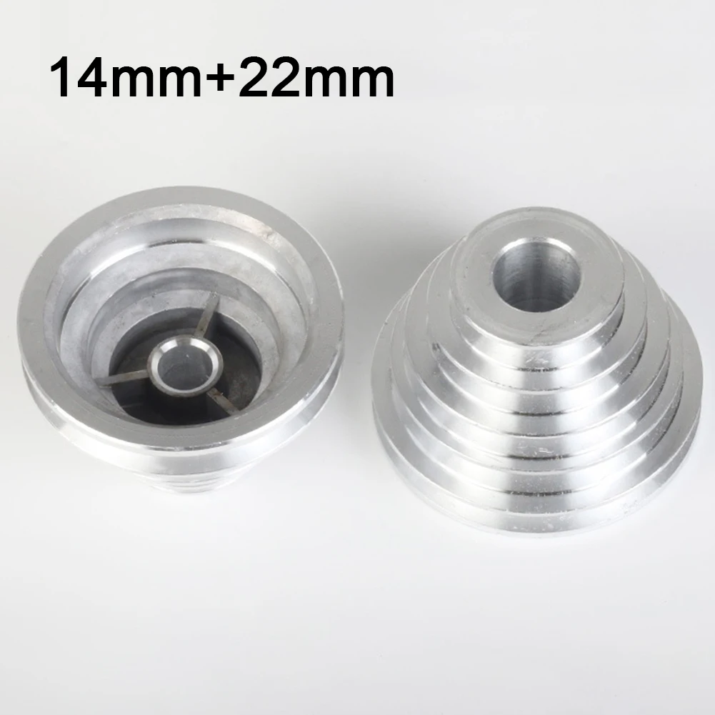 14mm/22mm Pagoda Pulley Wheel Aluminum Transmission Wheel For Benchtop Drill Press Replaces For V-shaped Timing Belt Power Tool