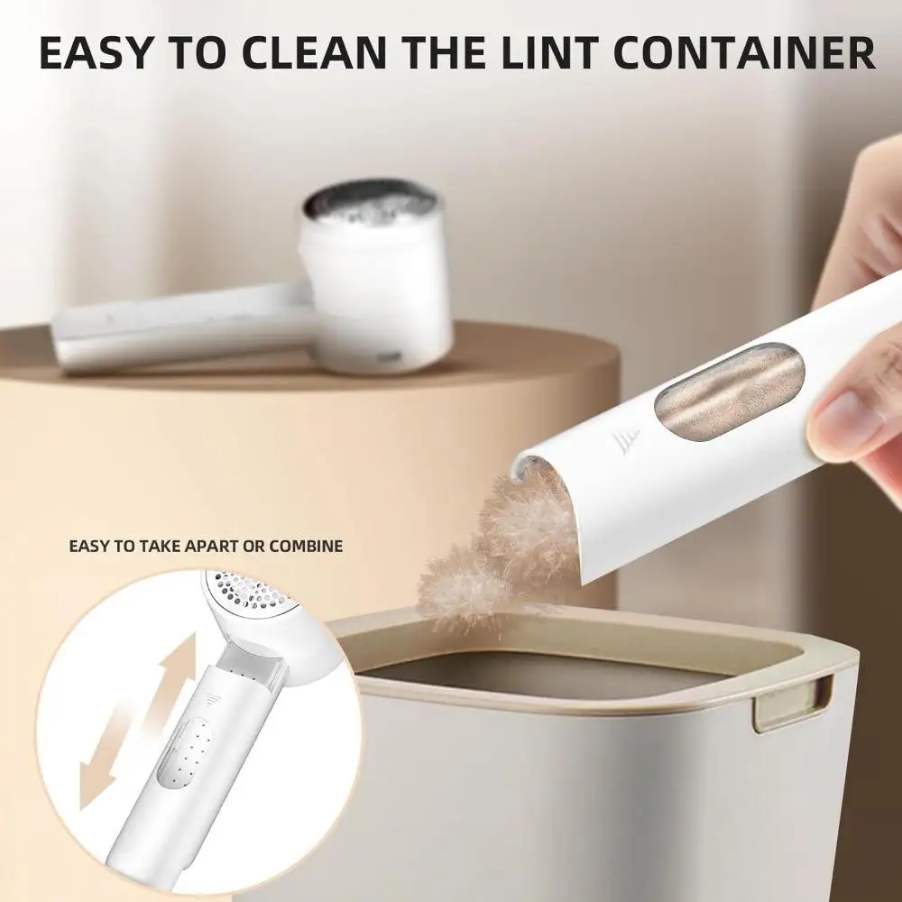 Fabric Shaver Lint Remover Rechargeable 2600mAh with 3 Speeds 6 Leaf Blades LED Display Remove Pilling for Clothes Sweater - view 5