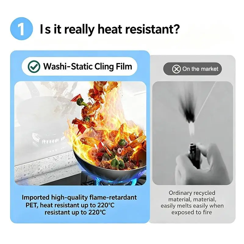 Transparent Kitchen Oil Proof Wall Sticker Heat Resistant Self Adhesive Wall Protector Film For Stove Cabinet 45/60cm*2M