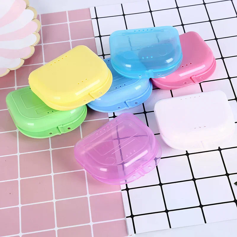1PCS Dental Orthodontic Retainer Denture Storage Case Box Mouthguard Container