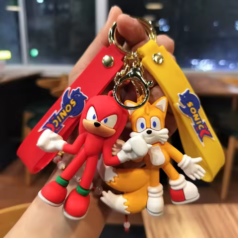 Cartoon Super Sonic Keychain Variable Speed Sonic Keychain Car Keychain Cute Anime Couple Bag Pendant Decoration Easter Gift