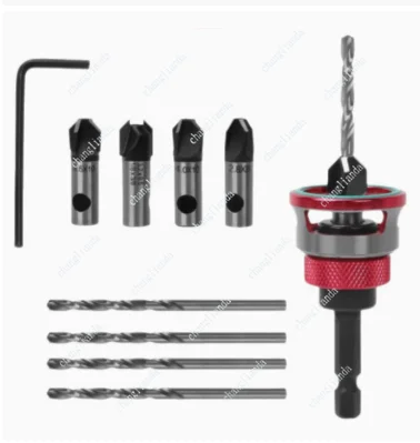 

5pcs Countersink Drill with Depth Stop M2 Pre-Drill with Ball Bearing 1/4 Inch Hex Shank Precise Countersink Wood for Workshop