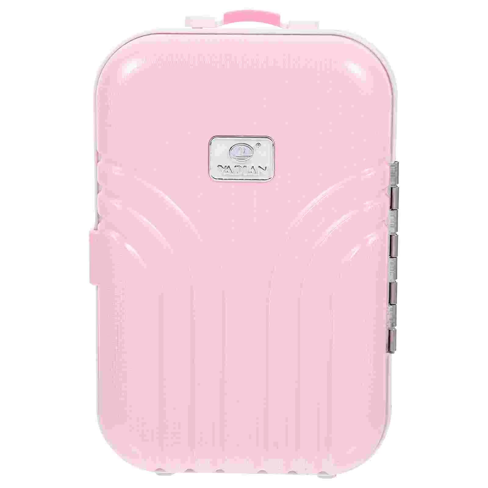 

Toy Suitcase Piggy Bank Home Ornament Desktop Saving Pot Shape Decorate Adorable Money Jar Pink Travel