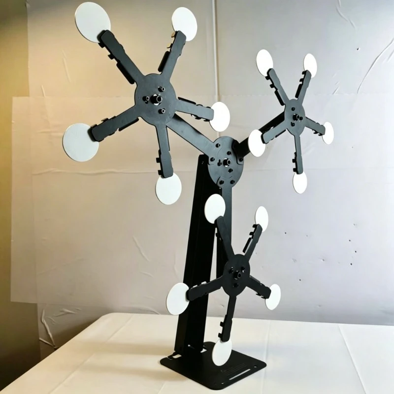 Three Head Magnetic Ferris Wheel Target Gravity Auto Reset Toy Target for Plastic Pellet Outdoor Shooting Game