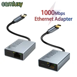 Camluxy 1000Mbps Network Card Type C Micro USB Ethernet Adapter for Chromecast 4K Google TV Smartphones Tablets Android Device