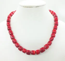 11mm Red coral necklace, Handmade jewelry, Valentine's Day gift-for-her, Gift-for-wife, Unique gifts 18