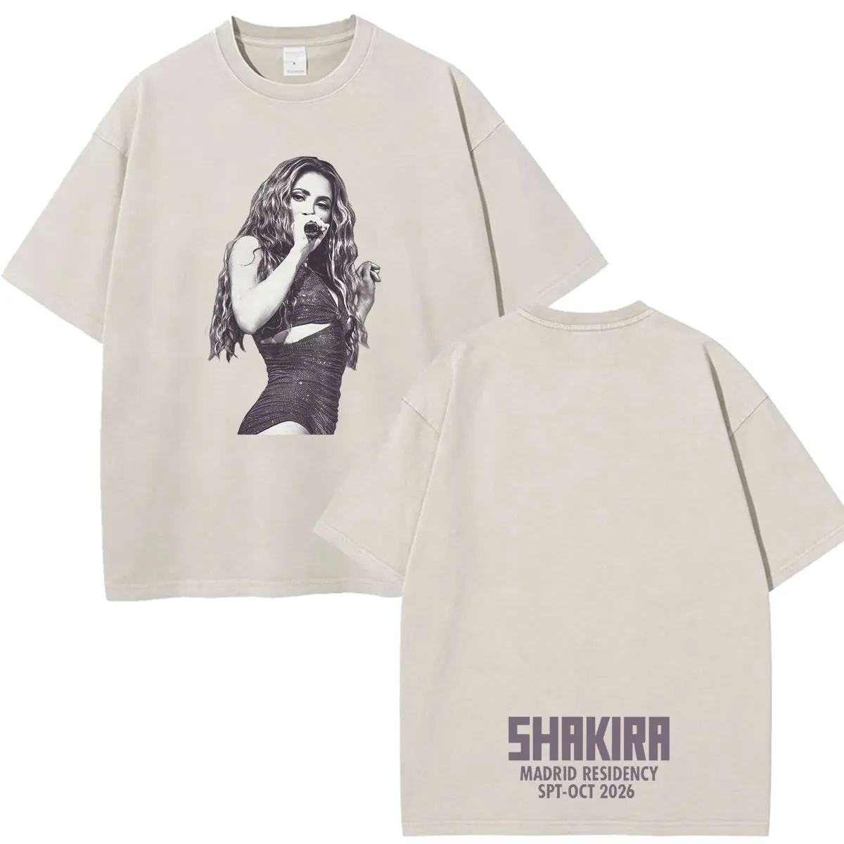 Shakira Las Mujeres Ya No Lloran 2026 Tour Print Vintage Washed Fan Geschenk T-Shirts Herren Damen Mode Locker Lässig Baumwoll-T-Shirt – Detail 22